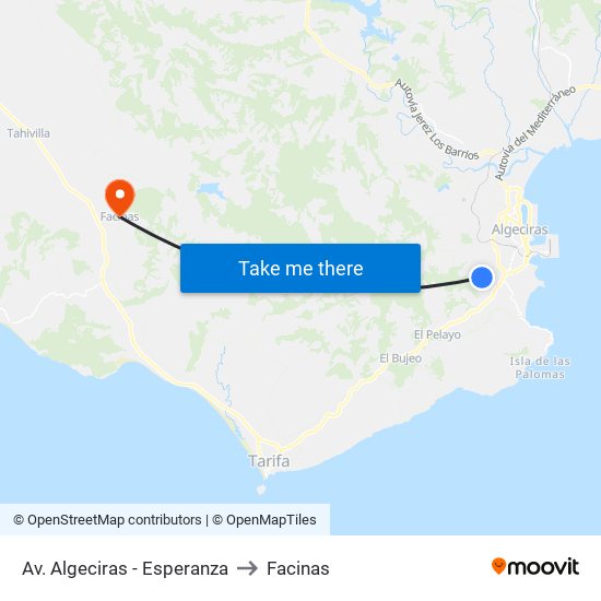 Av. Algeciras - Esperanza to Facinas map