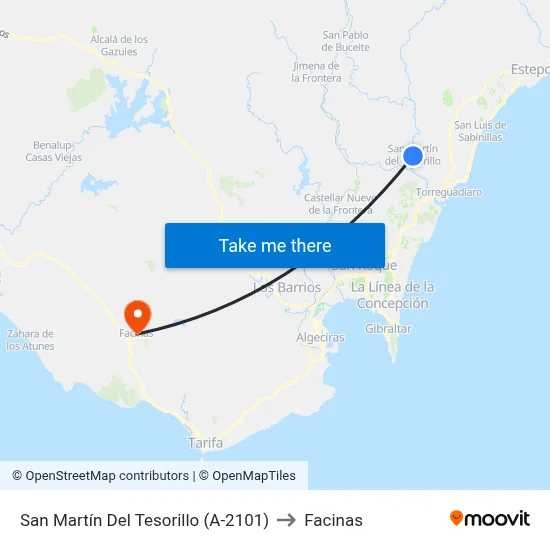 San Martín Del Tesorillo (A-2101) to Facinas map