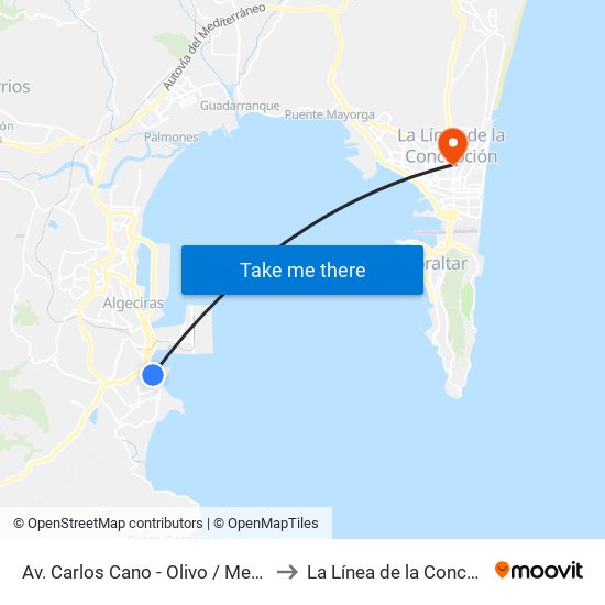 Av. Carlos Cano - Olivo / Mercadona to La Línea de la Concepción map