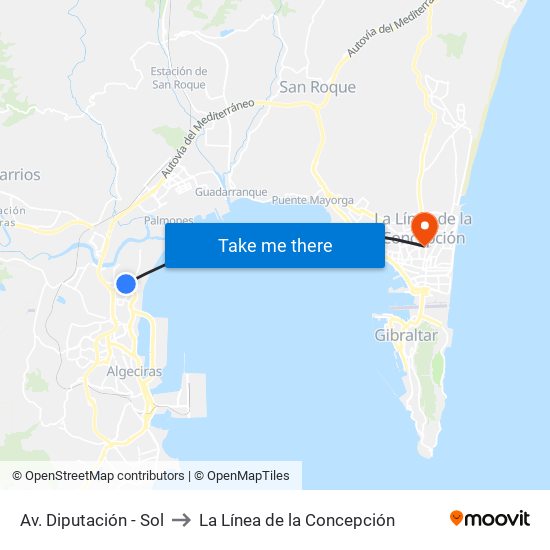 Av. Diputación - Sol to La Línea de la Concepción map
