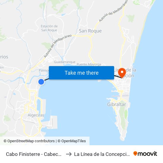 Cabo Finisterre - Cabecera to La Línea de la Concepción map
