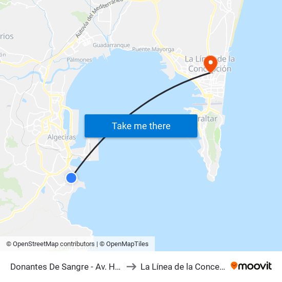 Donantes De Sangre - Av. Hospital to La Línea de la Concepción map