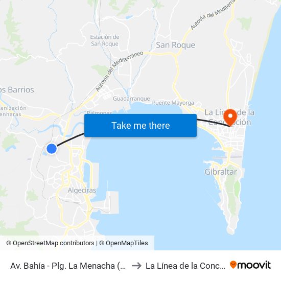 Av. Bahía - Plg. La Menacha (Ca-9209) to La Línea de la Concepción map