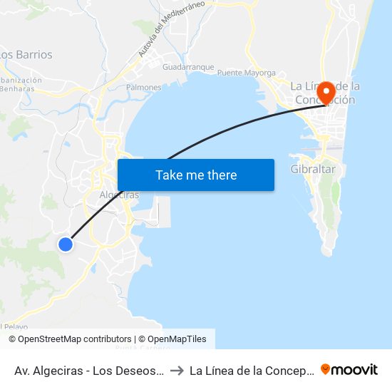 Av. Algeciras - Los Deseos (Itv) to La Línea de la Concepción map
