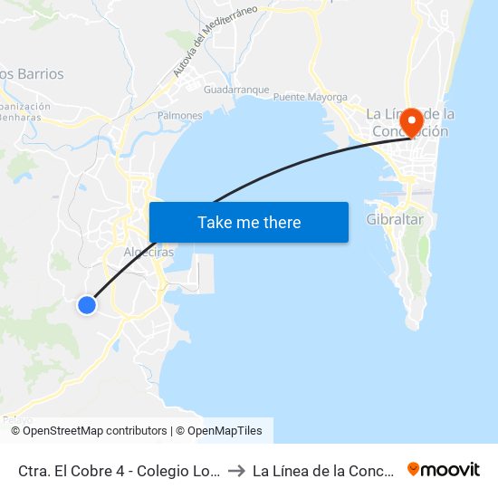 Ctra. El Cobre 4 - Colegio Los Arcos to La Línea de la Concepción map