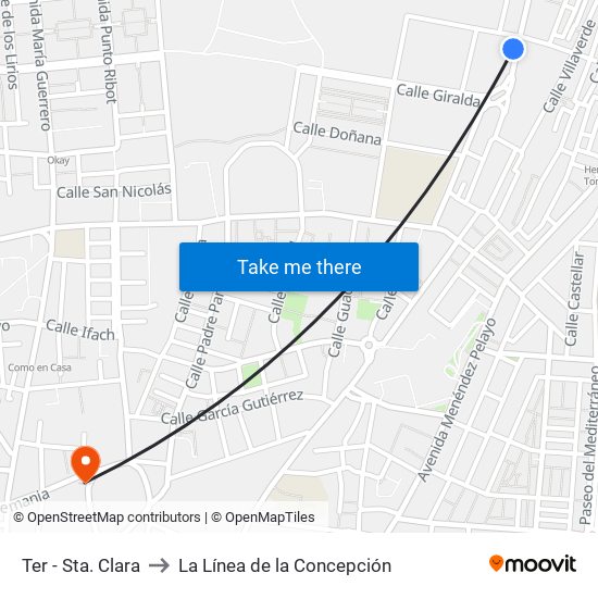 Ter - Sta. Clara to La Línea de la Concepción map