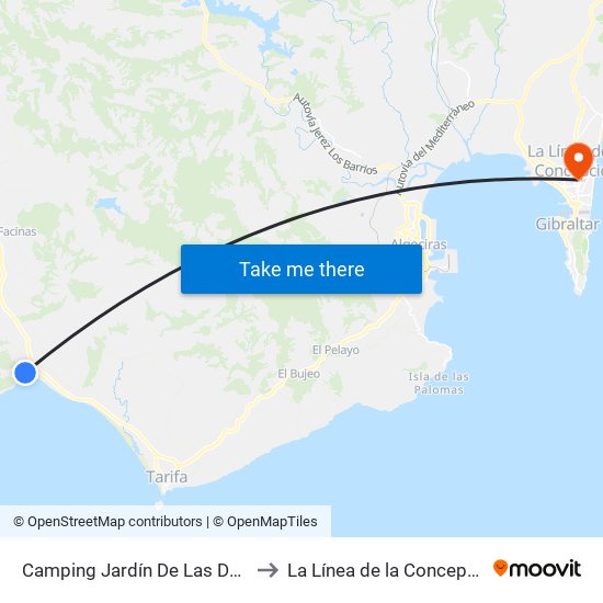 Camping Jardín De Las Dunas to La Línea de la Concepción map