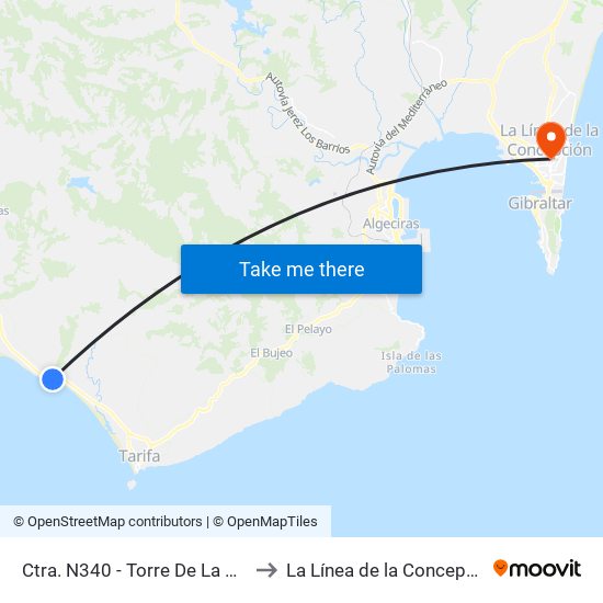 Ctra. N340 - Torre De La Peña to La Línea de la Concepción map