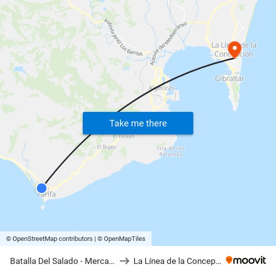 Batalla Del Salado - Mercadona to La Línea de la Concepción map