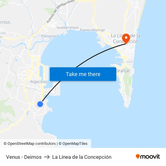 Venus - Deimos to La Línea de la Concepción map