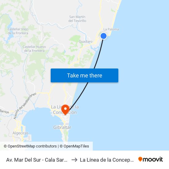 Av. Mar Del Sur - Cala Sardina to La Línea de la Concepción map