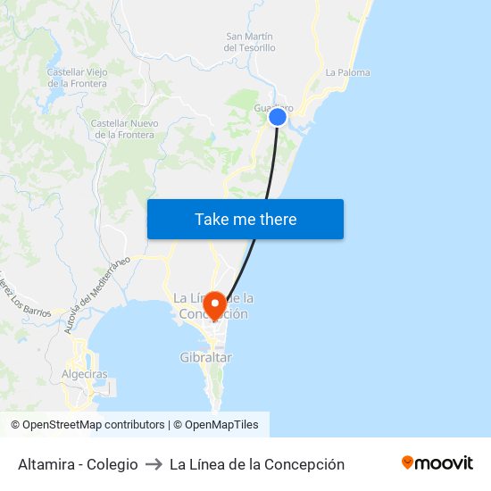 Altamira - Colegio to La Línea de la Concepción map