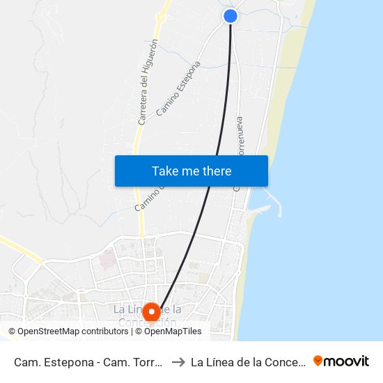 Cam. Estepona - Cam. Torrenueva to La Línea de la Concepción map