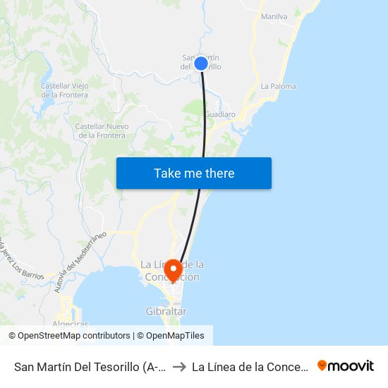 San Martín Del Tesorillo (A-2101) to La Línea de la Concepción map