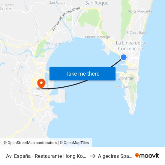 Av. España - Restaurante Hong Kong to Algeciras Spain map