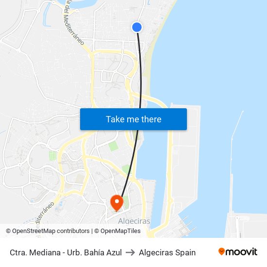 Ctra. Mediana - Urb. Bahía Azul to Algeciras Spain map