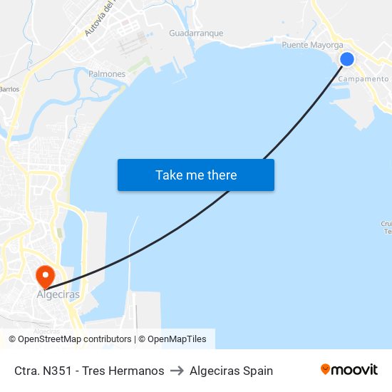 Ctra. N351 - Tres Hermanos to Algeciras Spain map