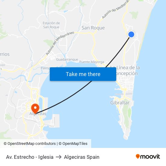 Av. Estrecho - Iglesia to Algeciras Spain map