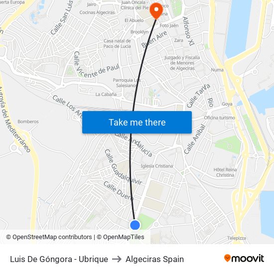 Luis De Góngora - Ubrique to Algeciras Spain map