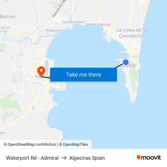 Waterport Rd - Admiral to Algeciras Spain map