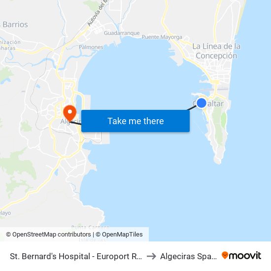 St. Bernard's Hospital - Europort Rd. to Algeciras Spain map