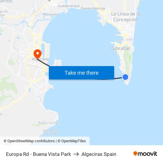 Europa Rd - Buena Vista Park to Algeciras Spain map