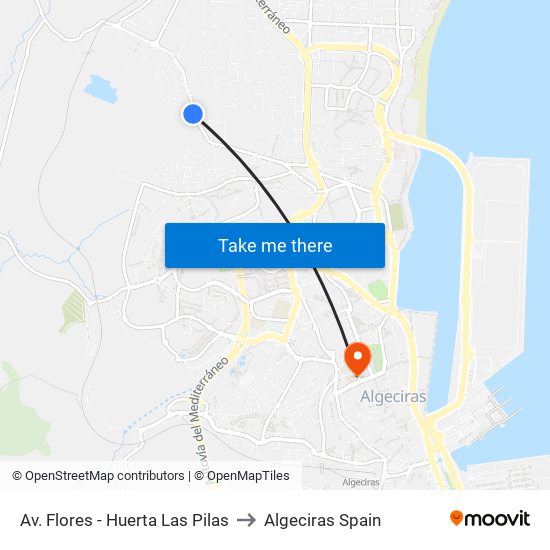 Av. Flores - Huerta Las Pilas to Algeciras Spain map