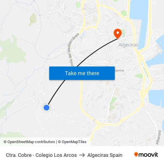 Ctra. El Cobre 4 - Colegio Los Arcos to Algeciras Spain map
