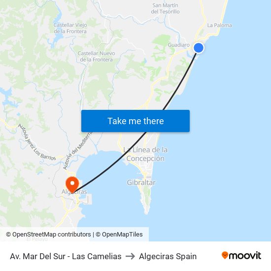 Av. Mar Del Sur - Las Camelias to Algeciras Spain map