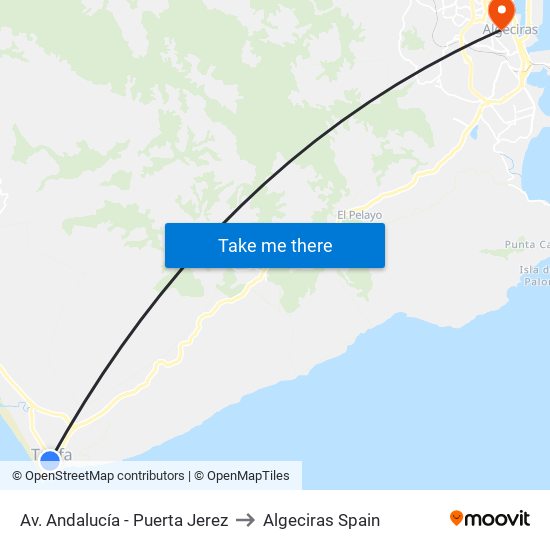 Av. Andalucía - Puerta Jerez to Algeciras Spain map