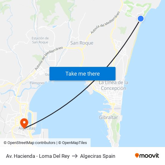 Av. Hacienda - Loma Del Rey to Algeciras Spain map