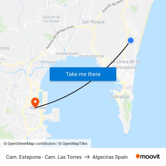 Cam. Estepona - Cam. Las Torres to Algeciras Spain map