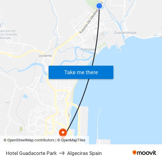 Hotel Guadacorte Park to Algeciras Spain map