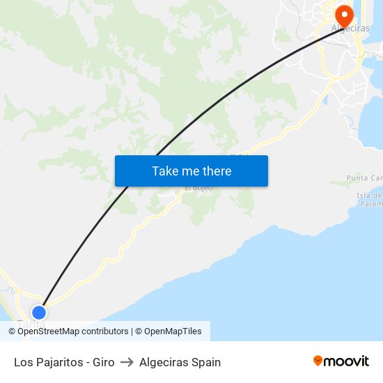 Los Pajaritos - Giro to Algeciras Spain map