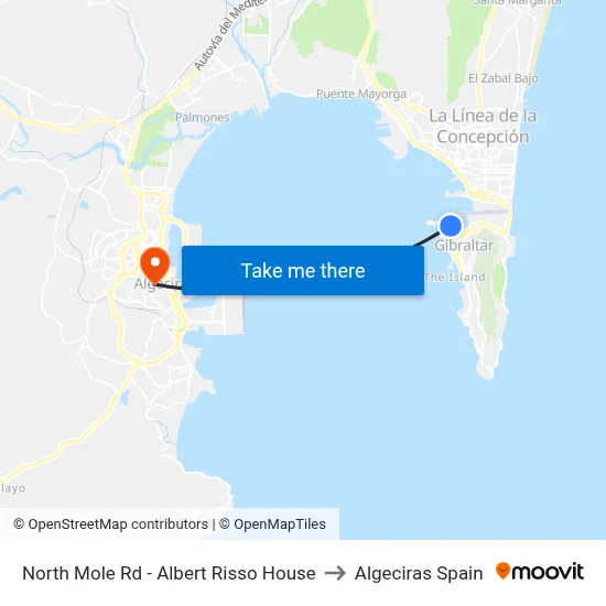North Mole Rd - Albert Risso House to Algeciras Spain map