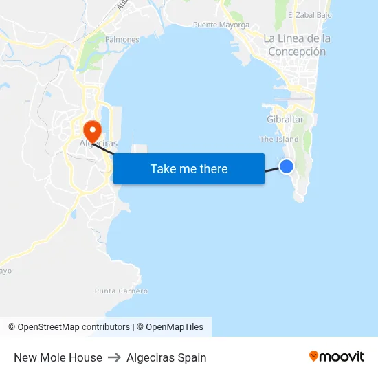 New Mole House to Algeciras Spain map