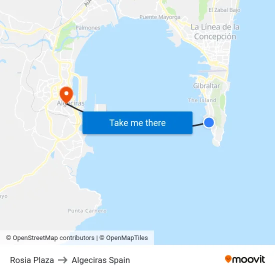 Rosia Plaza to Algeciras Spain map