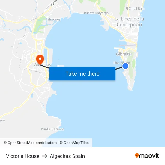 Victoria House to Algeciras Spain map
