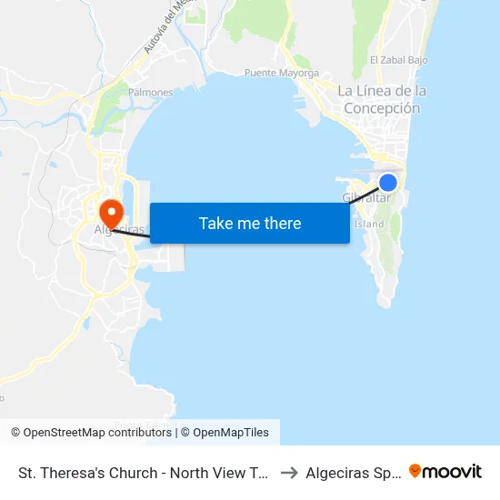 St. Theresa's Church - North View Terrace to Algeciras Spain map