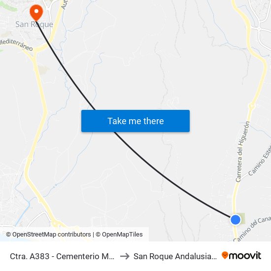 Ctra. A383 - Cementerio Municipal to San Roque Andalusia Spain map