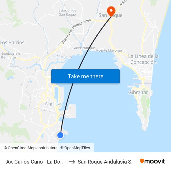 Av. Carlos Cano - La Dorada to San Roque Andalusia Spain map