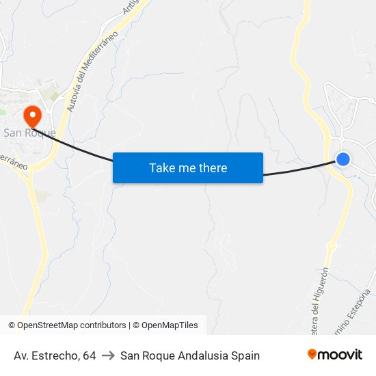 Av. Estrecho, 64 to San Roque Andalusia Spain map