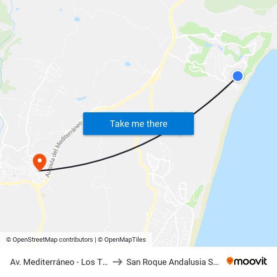 Av. Mediterráneo - Los Tilos to San Roque Andalusia Spain map