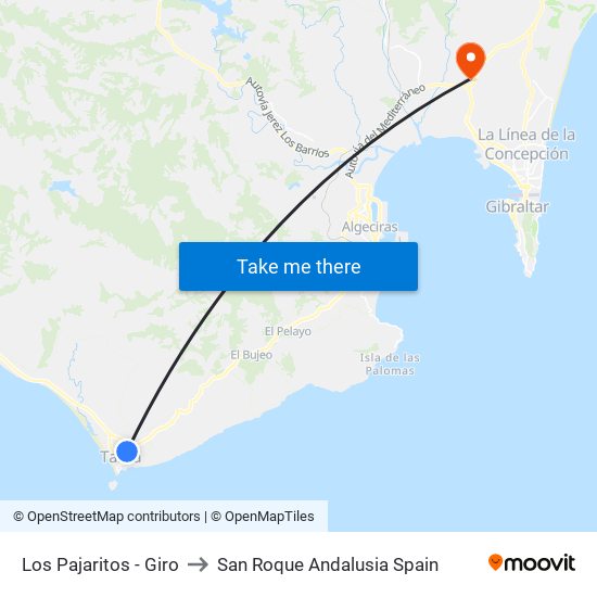 Los Pajaritos - Giro to San Roque Andalusia Spain map