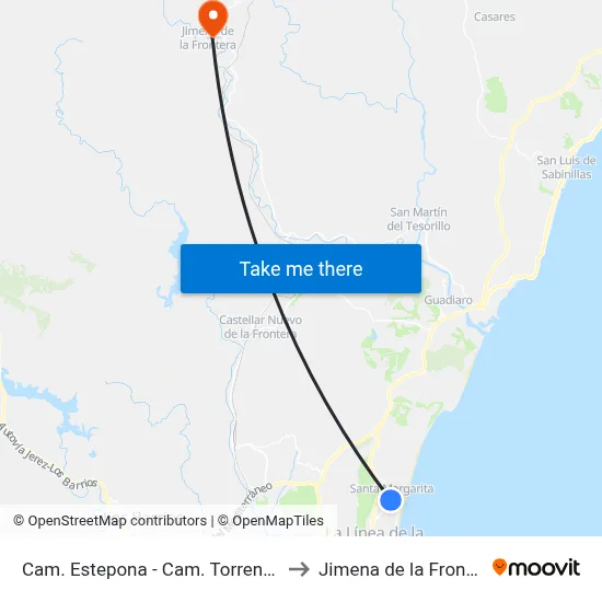 Cam. Estepona - Cam. Torrenueva to Jimena de la Frontera map