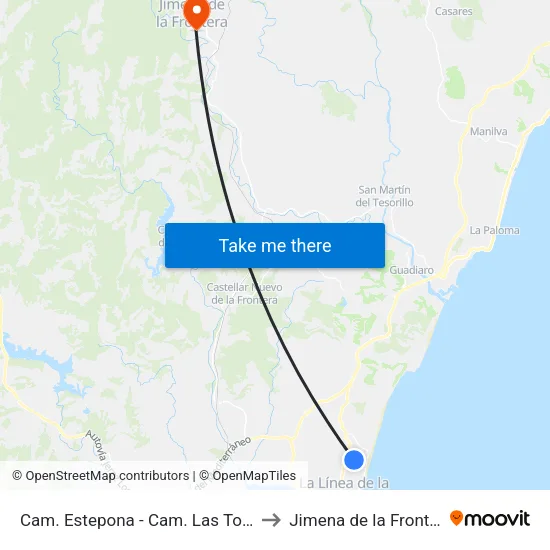 Cam. Estepona - Cam. Las Torres to Jimena de la Frontera map