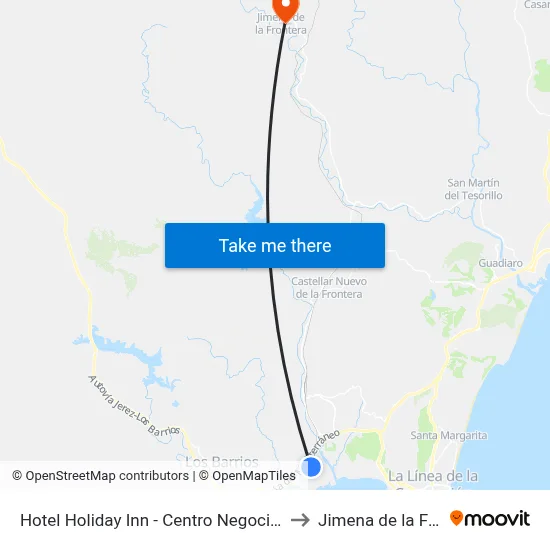 Hotel Holiday Inn - Centro Negocios Azabache to Jimena de la Frontera map