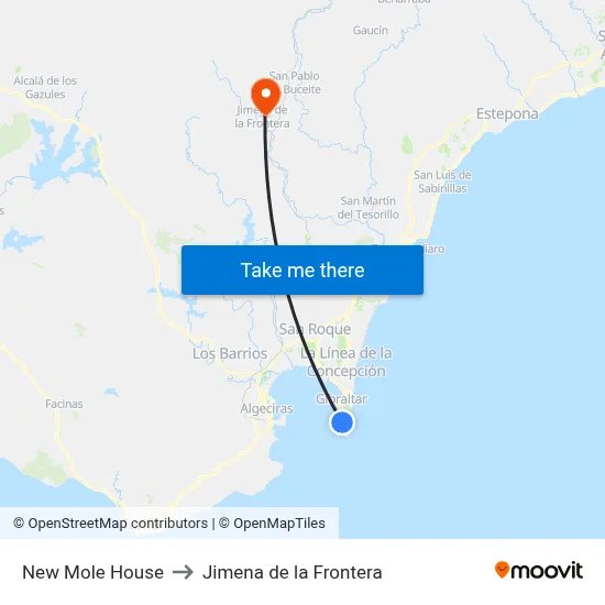New Mole House to Jimena de la Frontera map