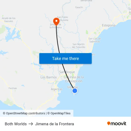 Both Worlds to Jimena de la Frontera map