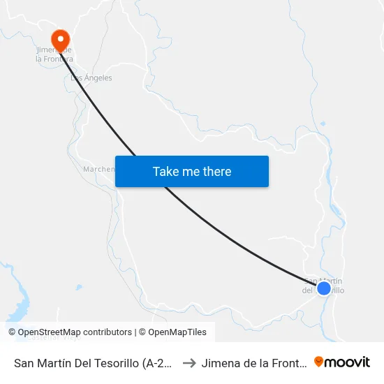 San Martín Del Tesorillo (A-2101) to Jimena de la Frontera map